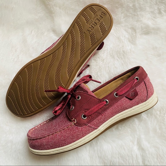 New sperry Koifish  Chambray Boat Shoe wine - Picture 10 of 14
